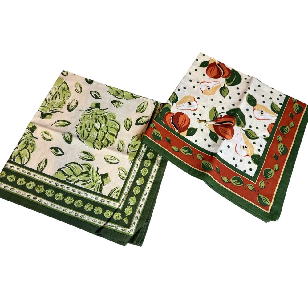 Pomegranate Dancing Artichoke & Pear Napkin Linen Bundle